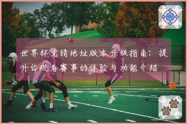 世界杯竞猜地址版本升级指南：提升你观看赛事的体验与功能介绍